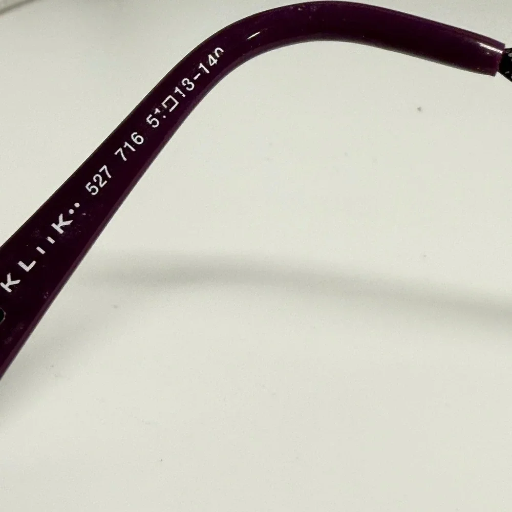Kliik Denmark 527 716 Purple Semi Rimless Eyeglass Frames 51-13-140 Mens Womens